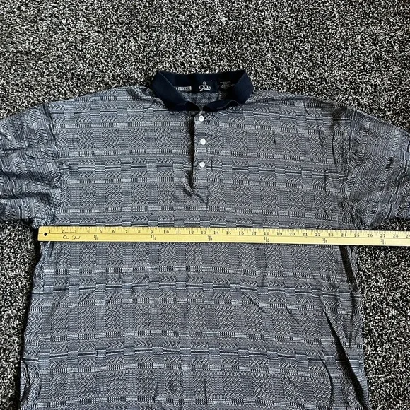 Stylish Black Patterned Polo Shirt - Picture 6 of 9